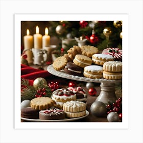 A Kitchen Christmas Decorations Cakes Biscuits Sweets Chocolate Ultra Hd 103068577 Art Print