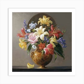 Lilies In A Vase Art Print