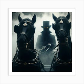 Black Horse And Carriage Art Print