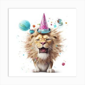 Birthday Lion 3 Art Print