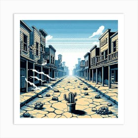 8-bit ghost town 3 Art Print