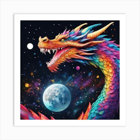 Dragon In Space Art Print