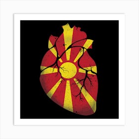 Macedonia Heart Flag Art Print