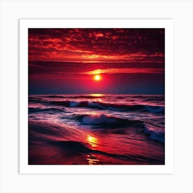 Sunset Over The Ocean 194 Art Print