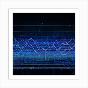 Abstract Digital Painting Showing A Grid Composed Of Geometric Patterns And Dots Interconnected Wav (1) 2 Art Print