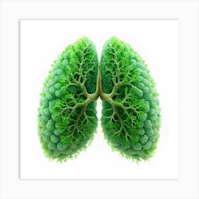 Green Lungs Composed Of Branches, Leaves, And Tiny Trees Art Print