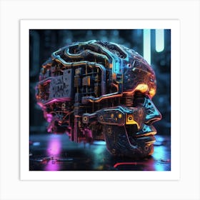 Cyborg Head 40 Art Print