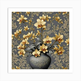 Orchids In A Vase Art Print