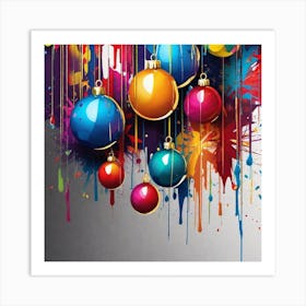 Christmas Splatters Art Print