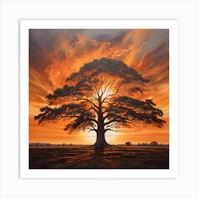 Sunset Tree Art Print