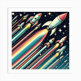 Retro Futuristic Elements,Retro Futuristic Background,Retro Futuristic Templates (1) Art Print