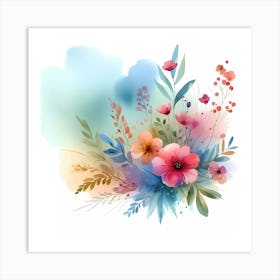 Watercolor Flowers 33 Art Print