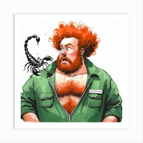 Ginger guy in shock Art Print