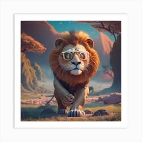 Texte Free Lion Photo Cinematic (2) Art Print