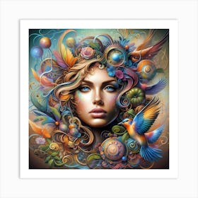 Psychedelic Woman 4 Art Print