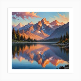 Mountain Vista paintings art print Art Print