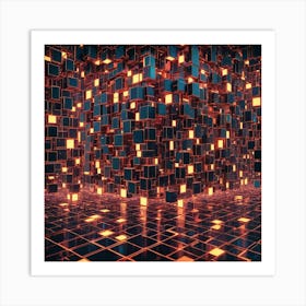 Abstract Cubes 5 Art Print