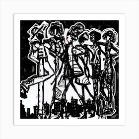 The Cool People  in Blk & Wht Art Print