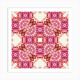 Pink And Red Dense Pattern Art Print