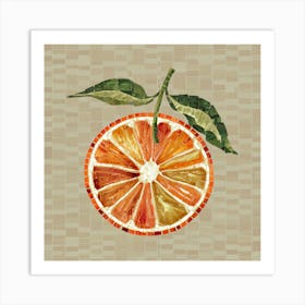 Mosaic Citrus Artistic Representation Of An Orange (1) Art Print