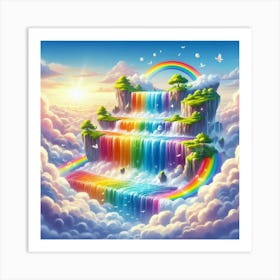 Rainbow Waterfall Art Print