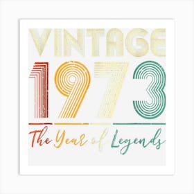 Retro Vintage Since 1973 50th Birthday Gifts 50 Years Old Art Print