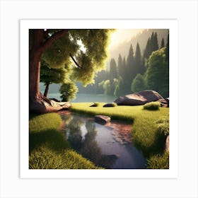 3d Landscape Art Print