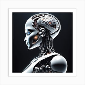 Woman With A Robot Head 3 Art Print