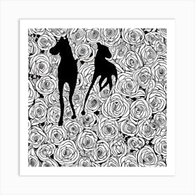 Dogs In Silhouette Art Print