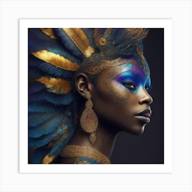 Beautiful Tribal Black Woman Art Print