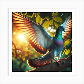 A Image Of A Beautiful Racing Pigeon Art Print