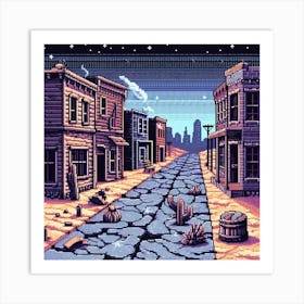 8-bit ghost town Art Print