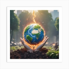 Earth In Hands Art Print