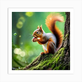 Squirrel In The Forest 263 Art Print