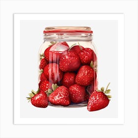 Jar Of Strawberries Art Print