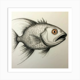 Fish Drawing 9 Art Print