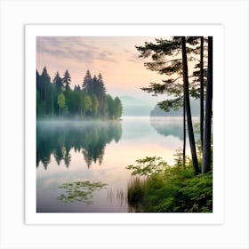 Sunrise In The Forest Art Print