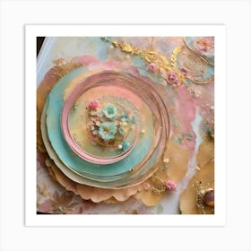 Shabby Chic Dreamy Mist Pastel Junk Journals Karma Art Print