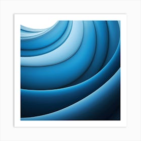 Abstract Blue Wavy Background Art Print
