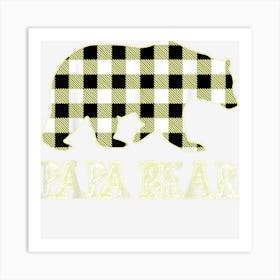 Papa Bear Shirt Red Buffalo Plaid Papa Bear Pajama Art Print