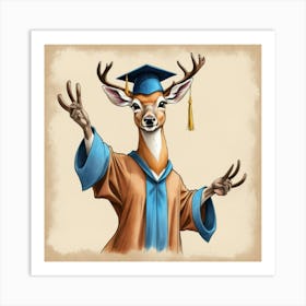 Graduation Deer Art Print