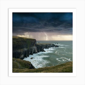 Lightning Over Moher Art Print