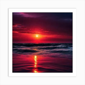 Sunset On The Beach 498 Art Print