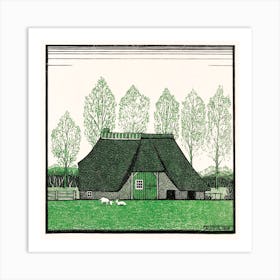 Farmhouse With Thatched Roof, Julie De Graag Art Print