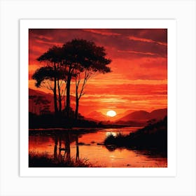 Sunset Art Art Print