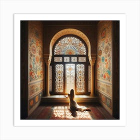 Girl In A Window36 Art Print