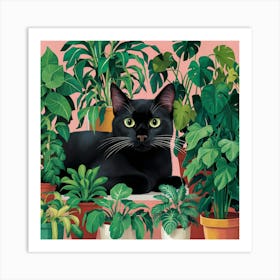 Cat In Pots Art Print