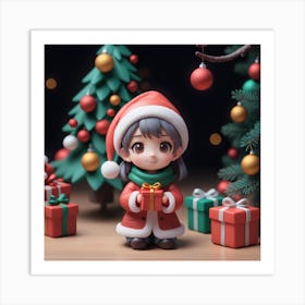 Christmas Girl Art Print