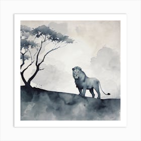 Lion In The Forest Art Print