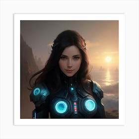 Futuristic Girl Art Print